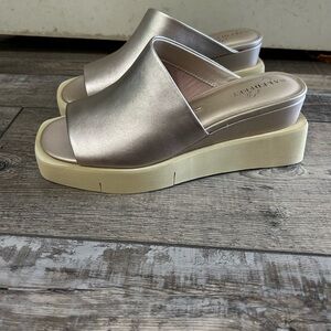 NAKED FEET Rose Gold Leather Infinity Sandals NWOT